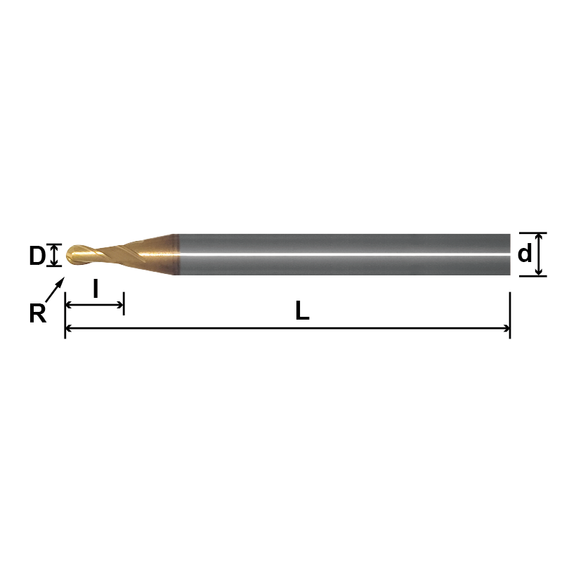 SLB2／MLB2／LLB2(Ball Nose,Long Shank),2 Flutes