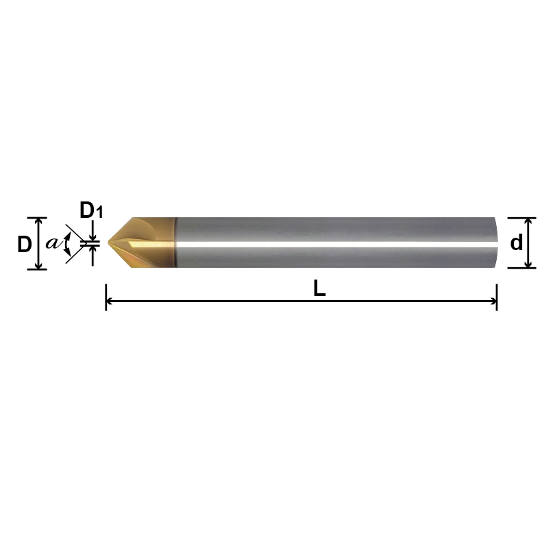 Tungsten Carbide Chamfering End Mill,4Flute