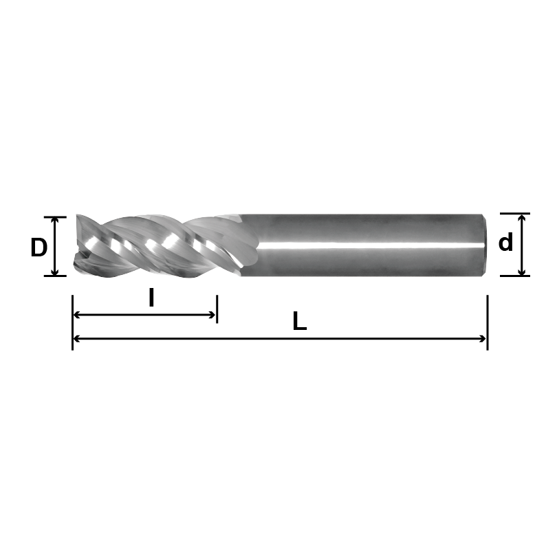 AEW (Aluminum End Mills-Wave Helix Blades Type), 3 Flutes)