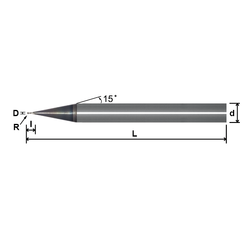 MSB (Ball Nose, For High Hardness Material),2 Flutes-Micro Diameter