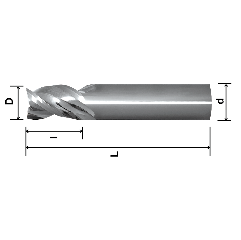 TMAE (Compound Lathe End Mill for Aluminum Alloy), 3 Flutes