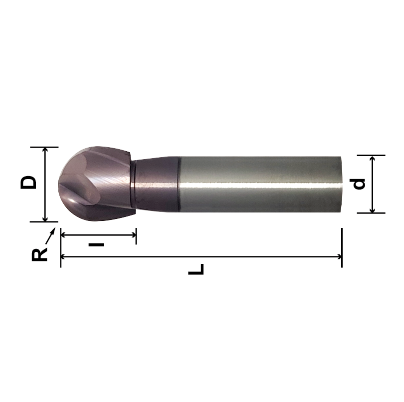 TMTSB (Compound Lathe Ball Nose End Mill-Small handle), 2 Flutes
